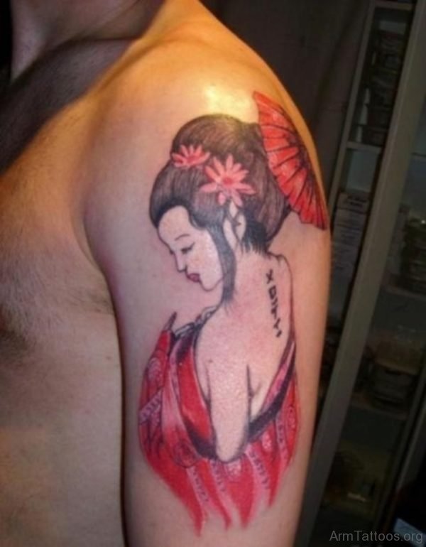 Red Geisha Girl Tattoo 