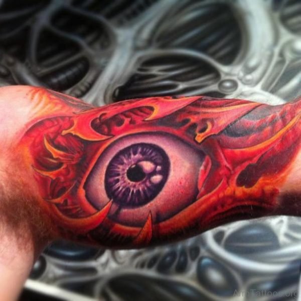Red Ink Eye Tattoo 