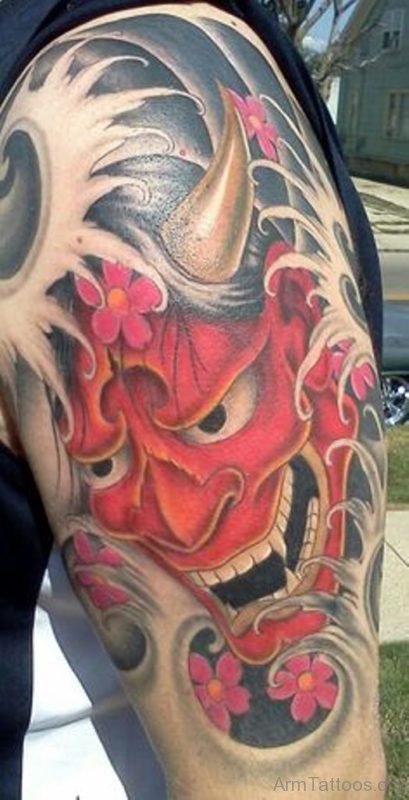 Red Ink Mask Tattoo
