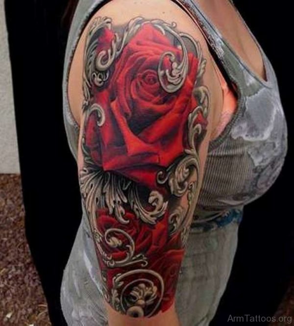 Red Ink Rose Tattoo