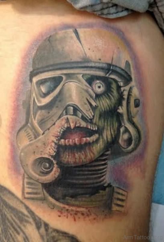 Right Back Shoulder Zombie Tattoo