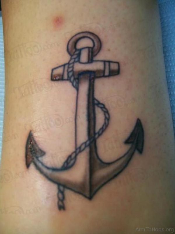 Rope Anchor Tattoo On Arm