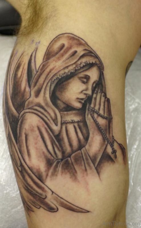 Rosary And Guardian Angel Tattoo 