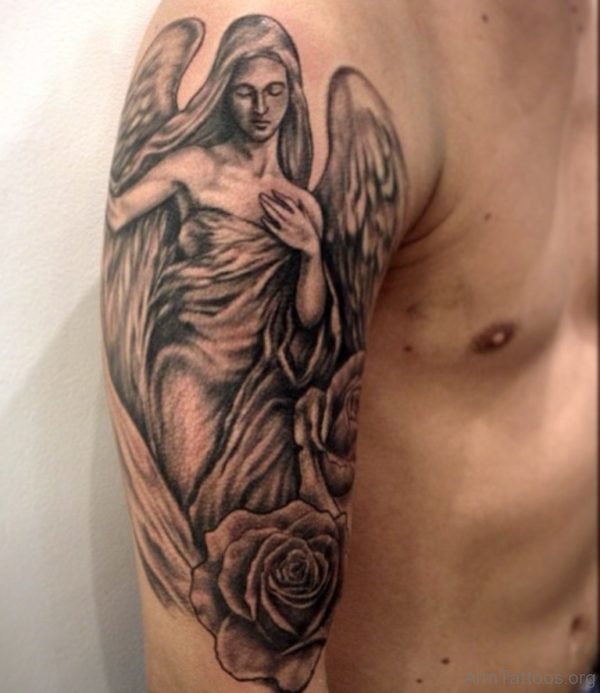 Rose And Angel Tattoo 