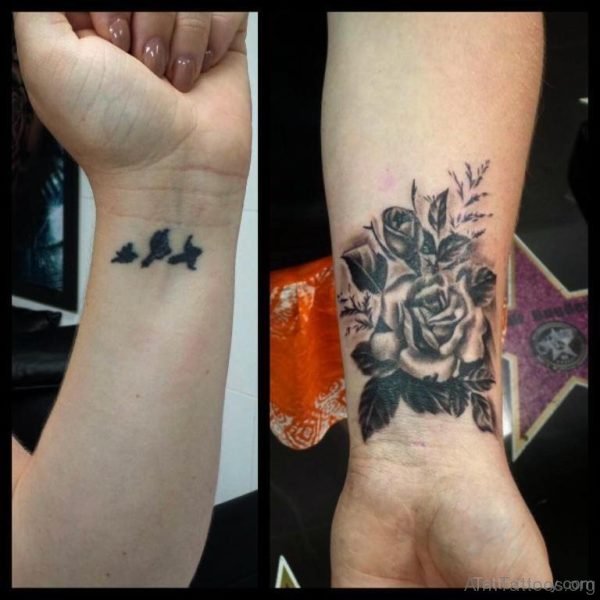Rose And Bird Tattoo