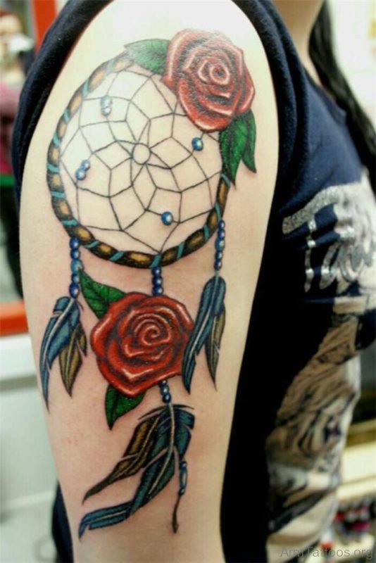 Rose And Dreamcatcher Tattoo