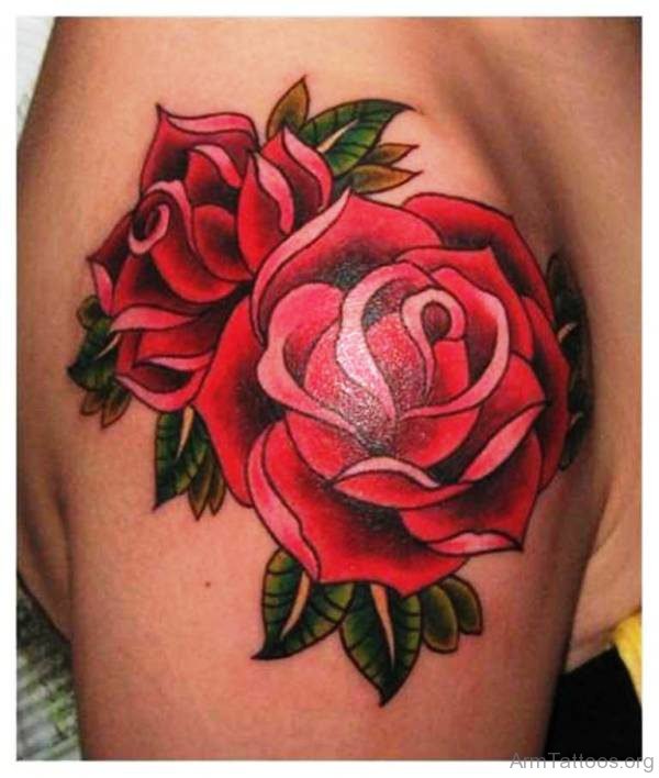 Rose Flowers Tattoo On Left Arm 