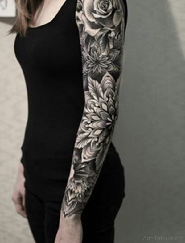 Rose Mandala Tattoo On Arm 
