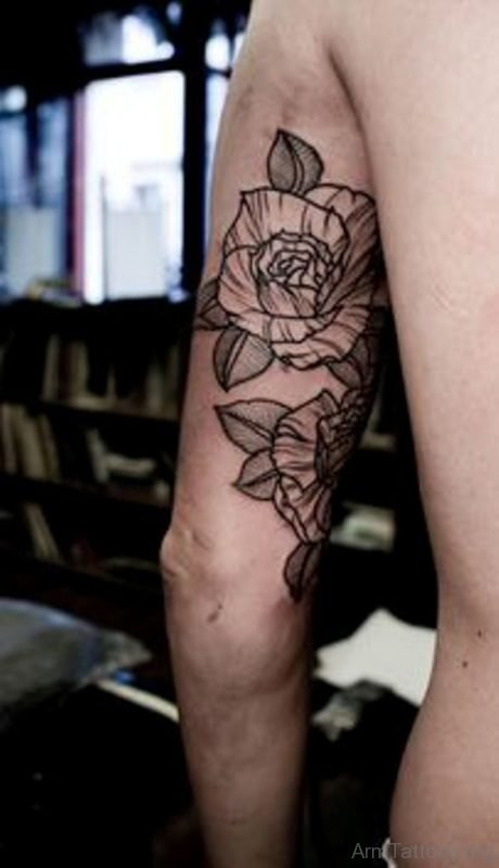 Rose Tattoo On Bicep