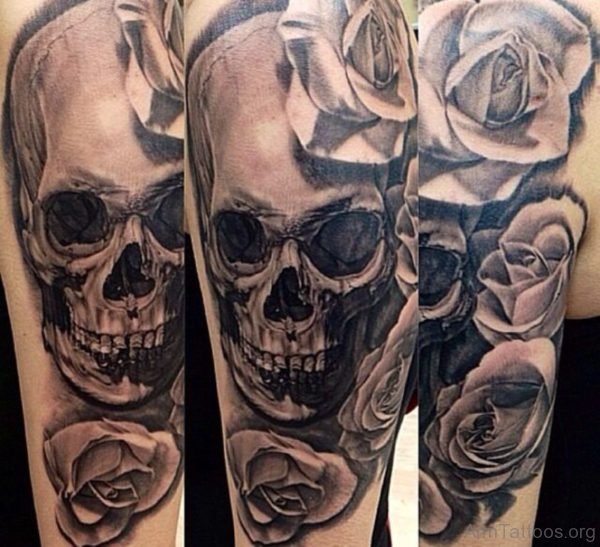 Rose With Skull Tattoo