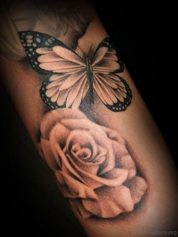 Rose and Butterfly Tattoo