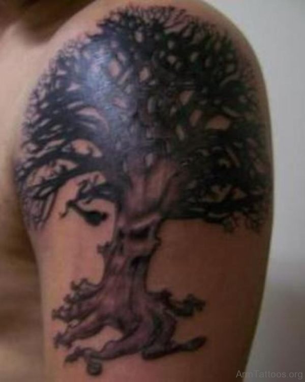 Round Shape Tree Tattoo