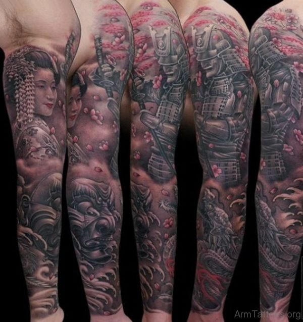 Samurai Full Sleeve Tattoo