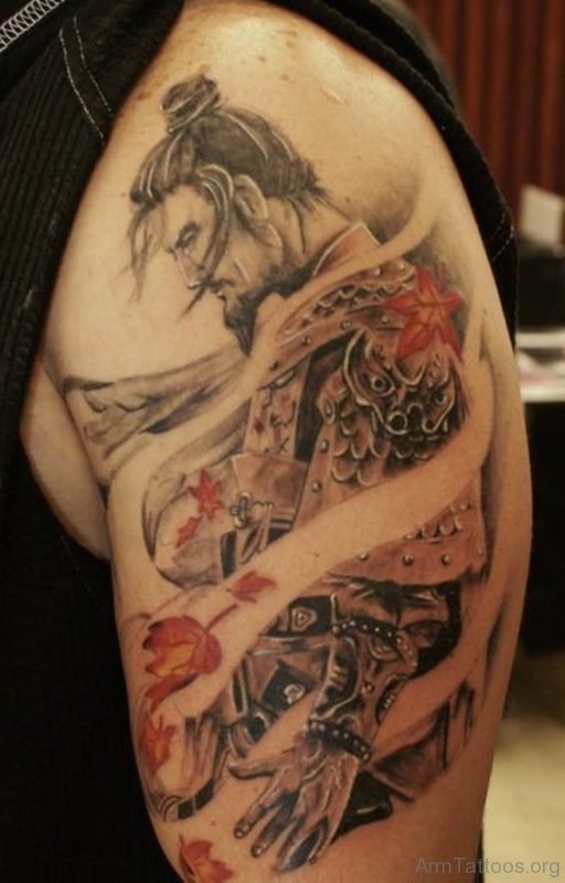 Samurai Warrior And Dragon Tattoo
