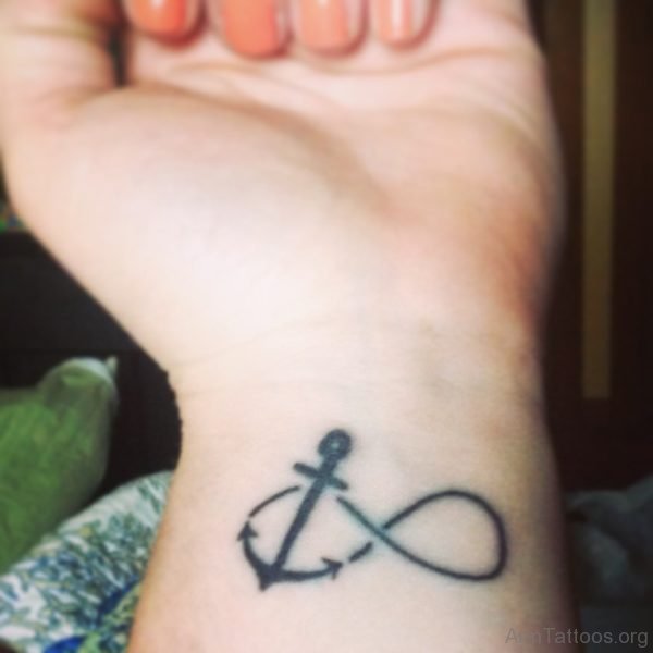 Simple Anchor Infinity Tattoo 