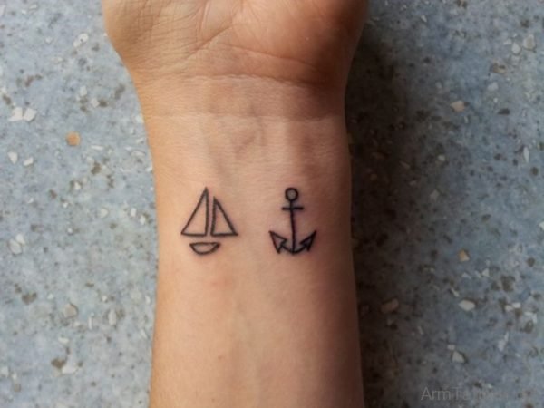 Simple Anchor Tattoo On Wrist 