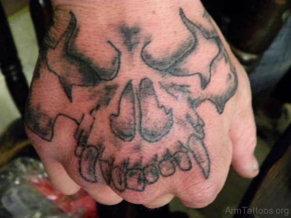 Simple Skull Tattoo On Hand