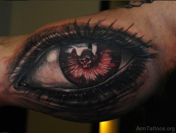 Skull And Eye Tattoo On Hand 