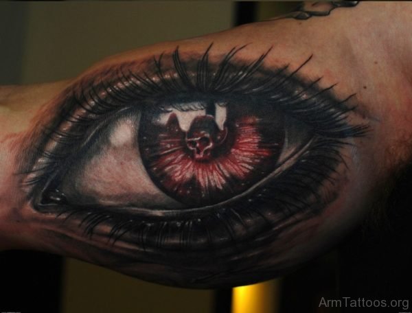 Skull And Eye Tattoo On Hand 