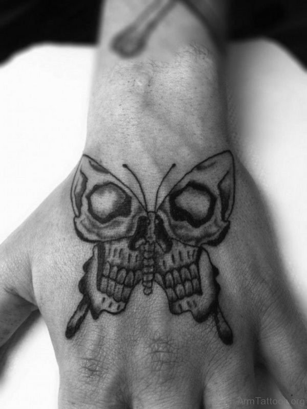 Skull Butterfly Tattoo