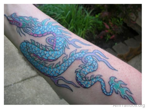 Sky Blue Dragon Tattoo