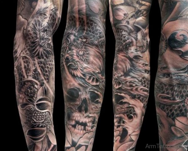 Skull And Dragon Tattoo