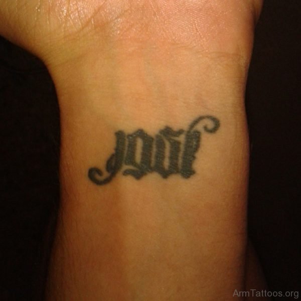 Small Ambigram Tattoo Design On Wrist