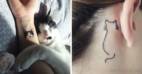 Small Cat Face Tattoo