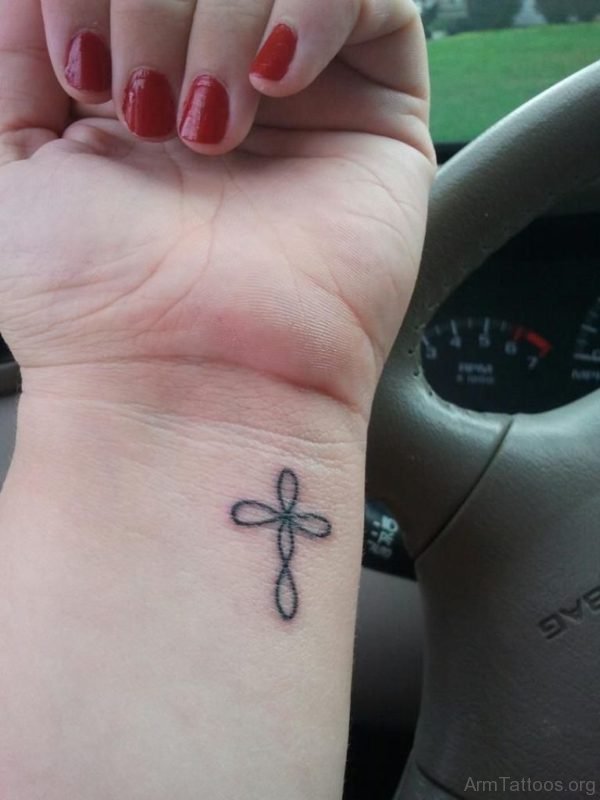 Small Cross Tattoo Design For Wrist