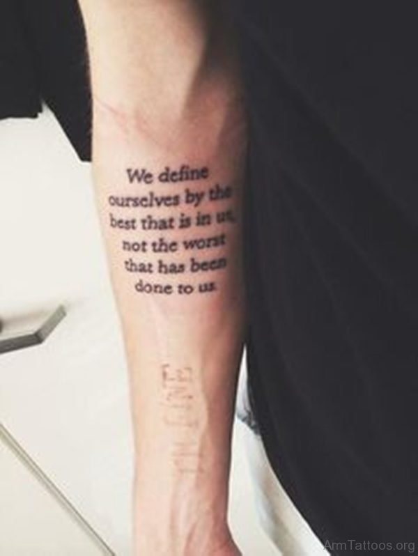 Small Wording Tattoo On Arm