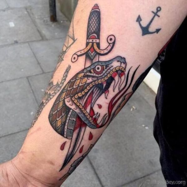 Snake And Dagger Tattoo 