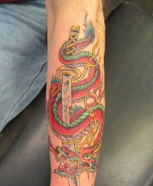 Snake And Dagger Tattoo 