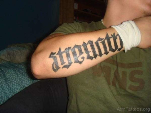 Strength Ambigram Tattoo