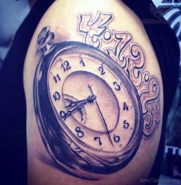 Stunning Clock Tattoo Design 