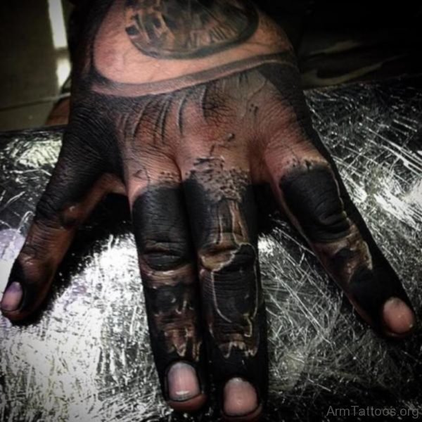 Stunning Skull Tattoo On Hand