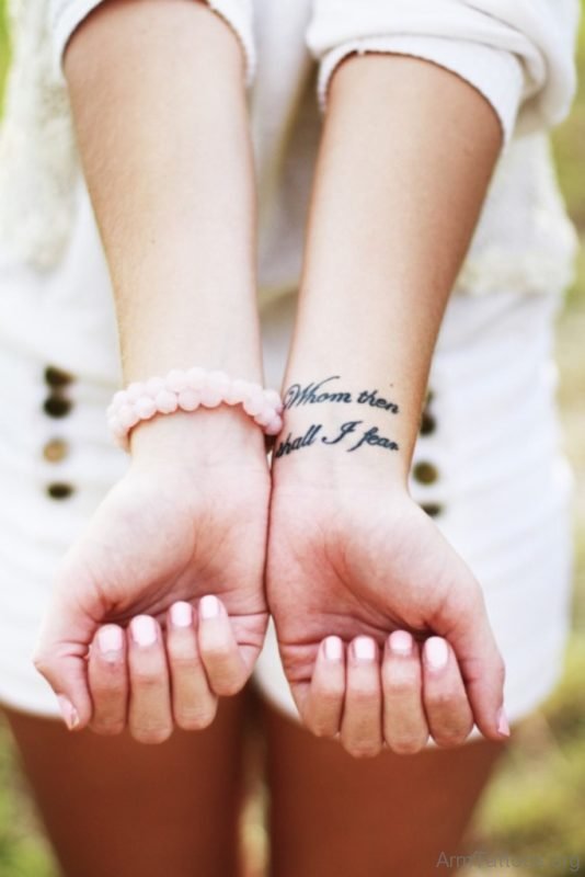 Stunning Wording Tattoo On Wrist 