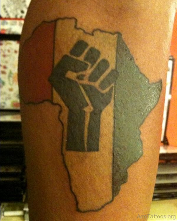 Stylish African Map Tattoo