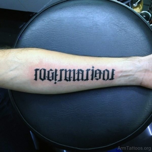 Stylish Ambigram Tattoo On Wrist