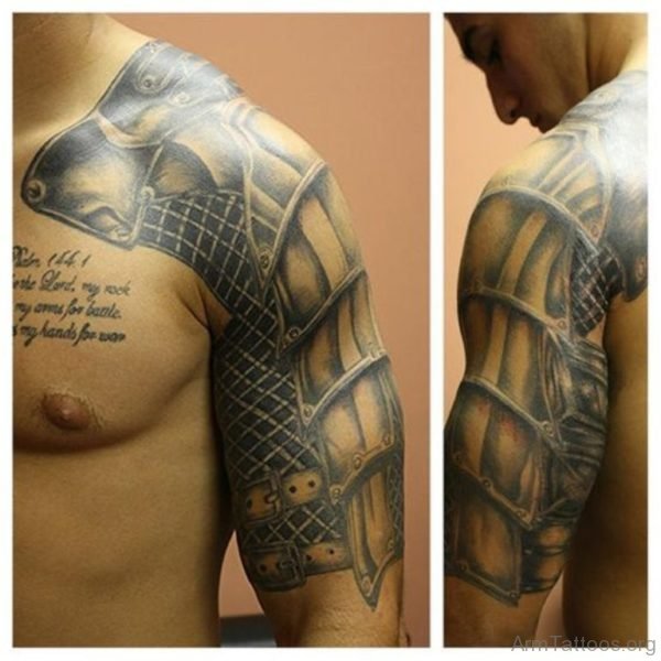 Stylish Armor Tattoo On Arm