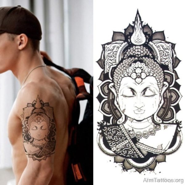 Stylish Buddha Tattoo 