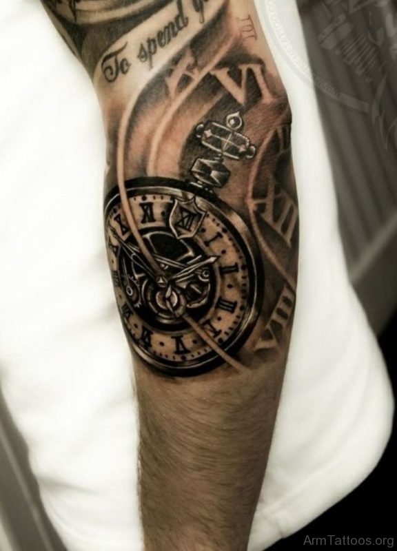 Stylish Clock Tattoo