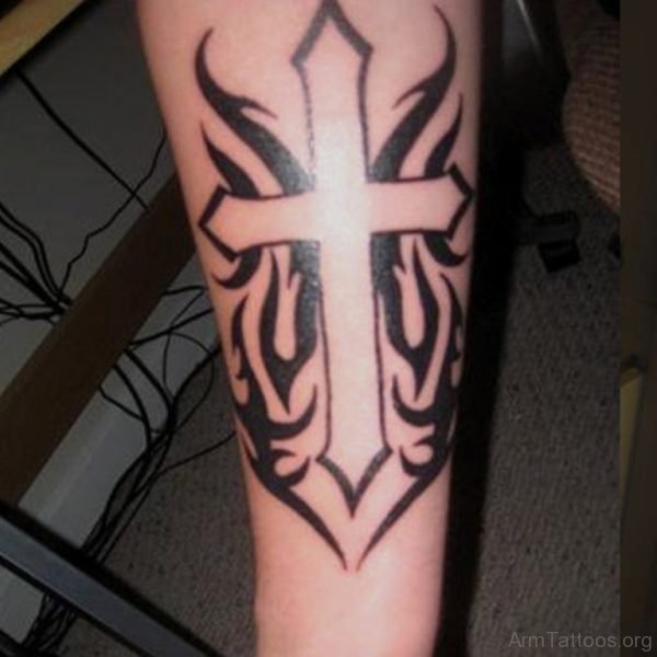 Stylish Cross Tattoo