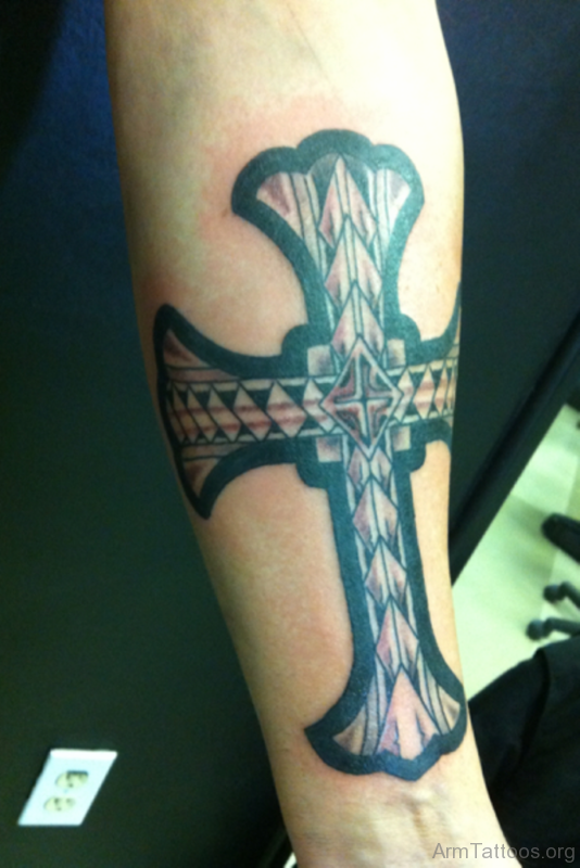 Stylish Cross Tattoo Design