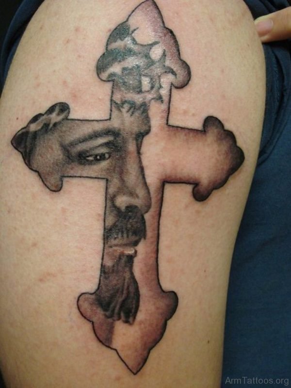 Stylish Cross Tattoo Design 