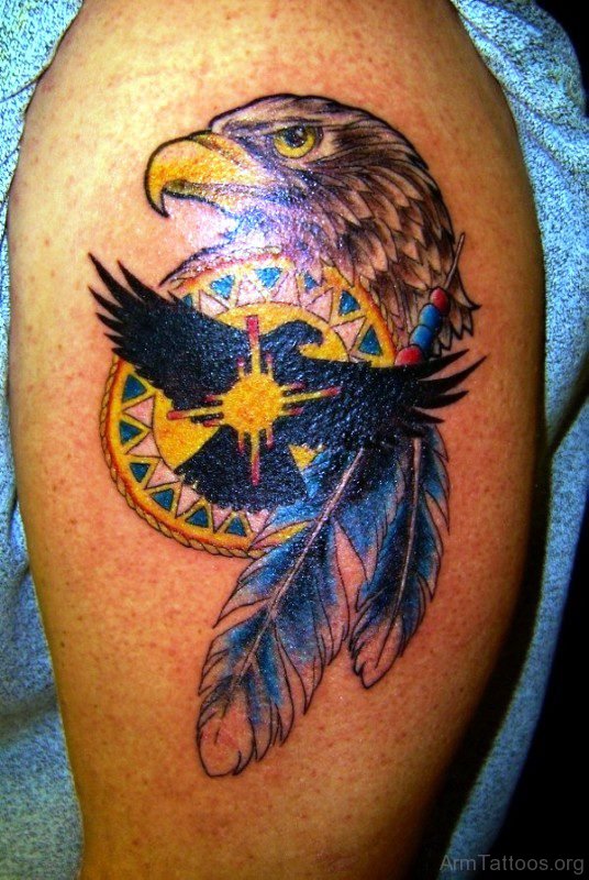 Stylish Eagle Tattoo On Left Shoulder