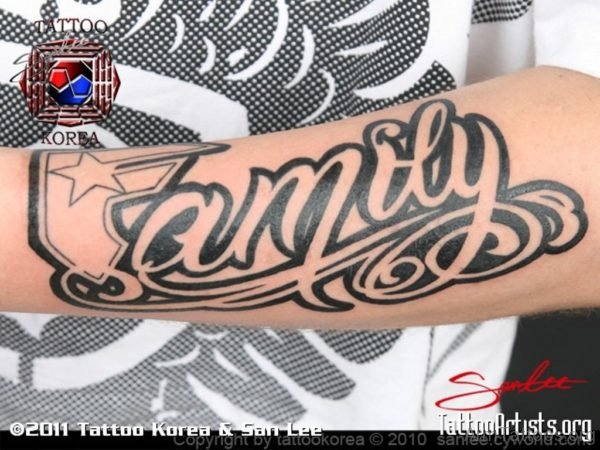 Stylish Family Tattoo On Arm 