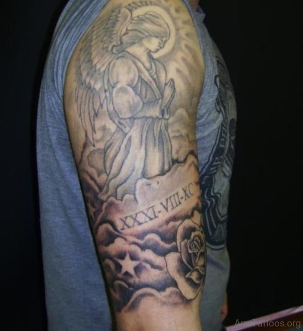 Stylish Guardian Angel Tattoo Design