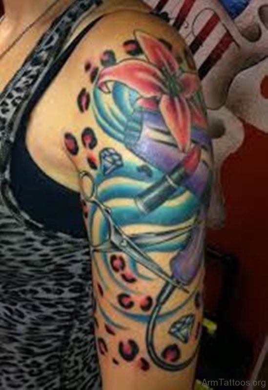 Stylish Lily Shoulder Arm Tattoo