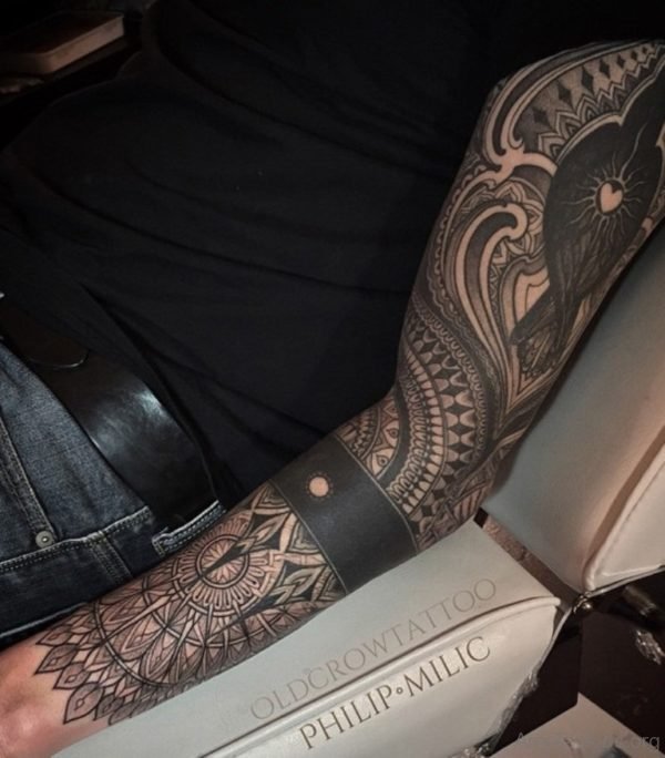 Stylish Mandala Tattoo Design On Arm 