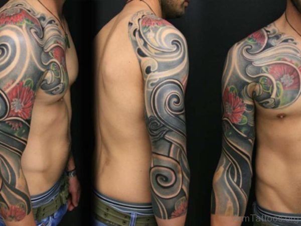 Stylish Maori Tattoo On Full Sleeve